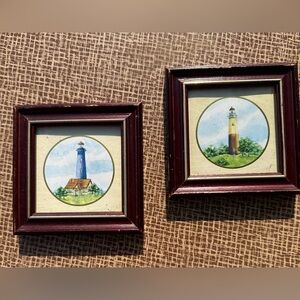 Pair of mini lighthouse pictures
